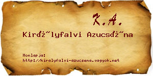 Királyfalvi Azucséna névjegykártya